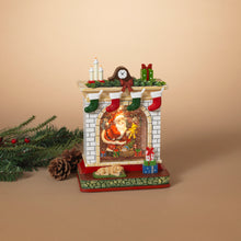 Load image into Gallery viewer, 10.25"H B/O Lighted Spinning Fireplace Water Globe