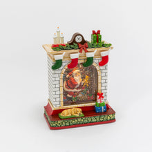 Load image into Gallery viewer, 10.25"H B/O Lighted Spinning Fireplace Water Globe