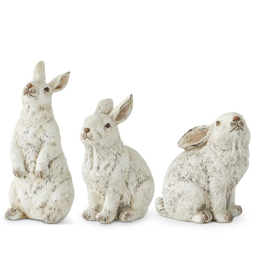 Large Gray Resin Bunnies