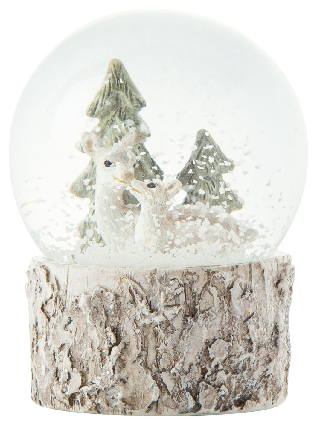 Doe and Fawn w/Trees Snow Globe