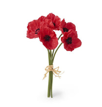 Load image into Gallery viewer, 11&quot; Real Touch Mini Poppy Bundle (6 Stems)
