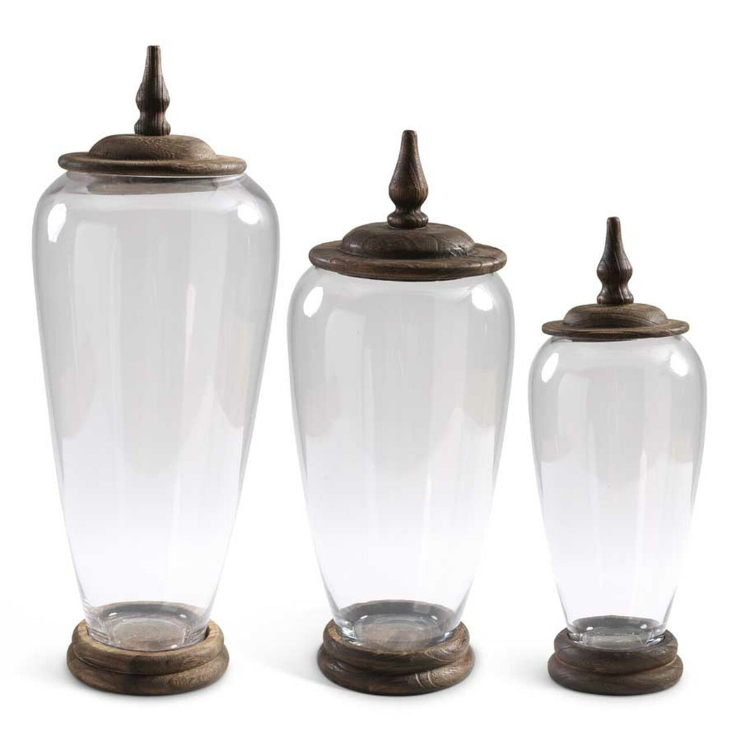 Glass Jar /Wood Base & Lid