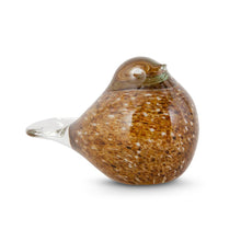 Load image into Gallery viewer, Brown &amp; Gold Speckled Glass Bird
