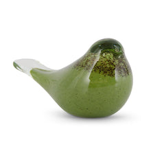 Load image into Gallery viewer, Green &amp; Brown Speckled Glass Bird
