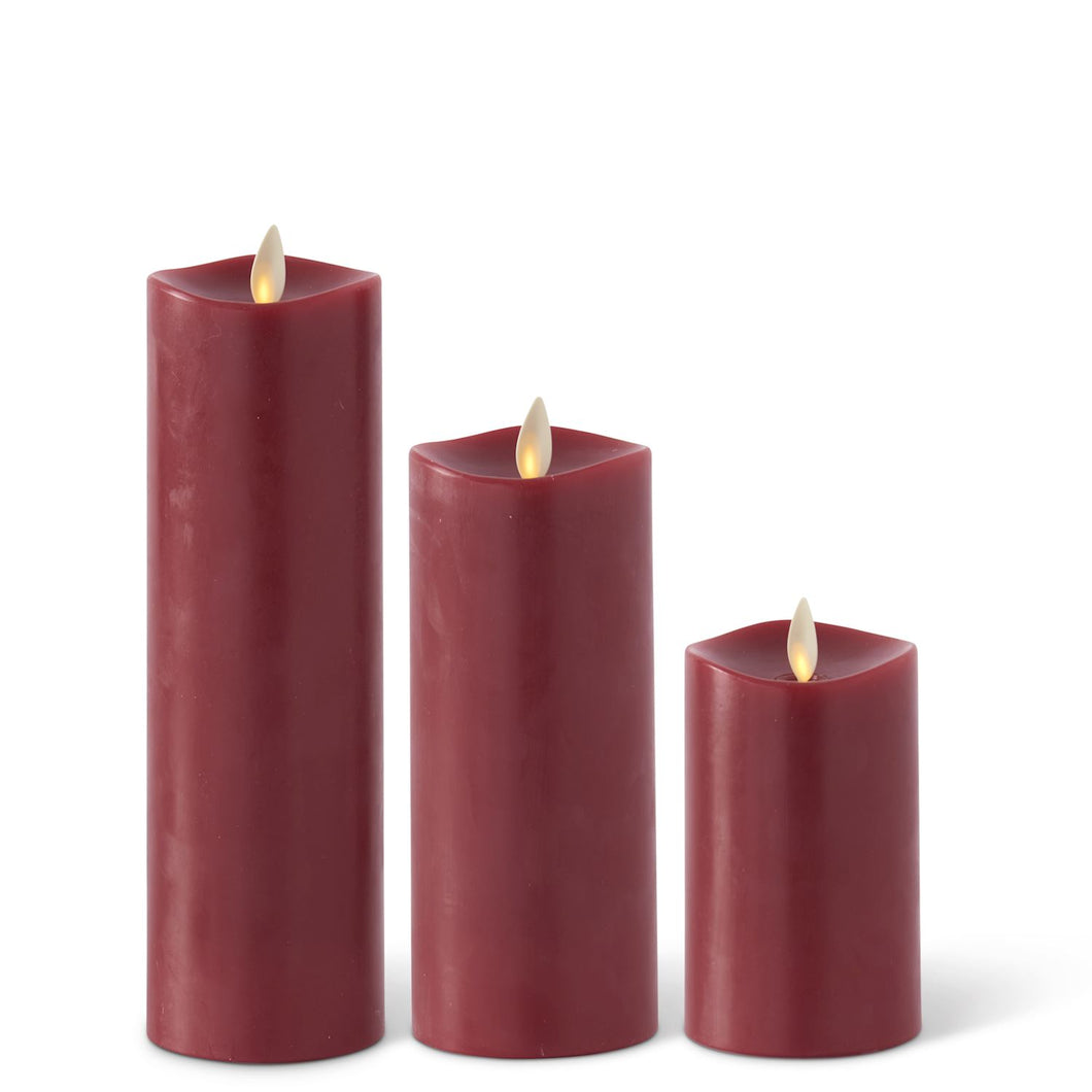 Red Wax Luminara Slim Indoor Pillar Candle