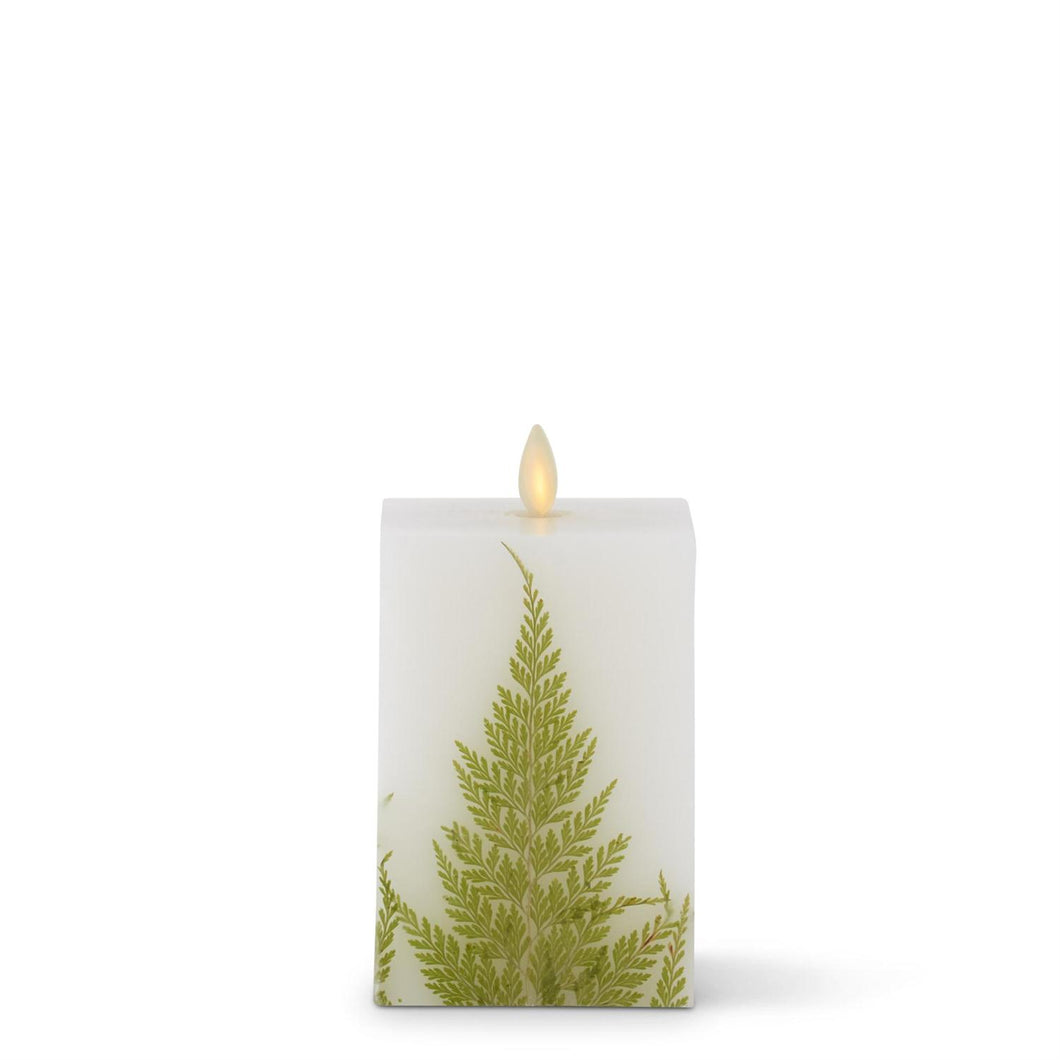 WH Wax Fern Luminara SM Indoor Square Candle