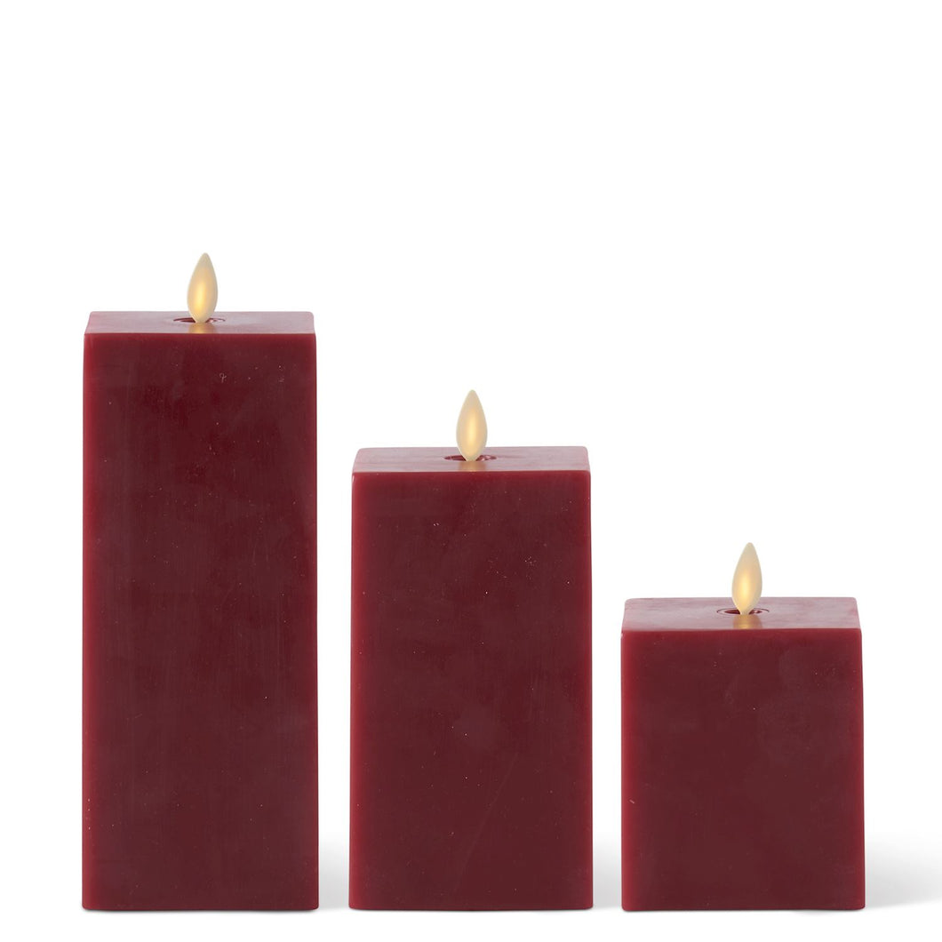 Red Wax Luminara Indoor Square Candles