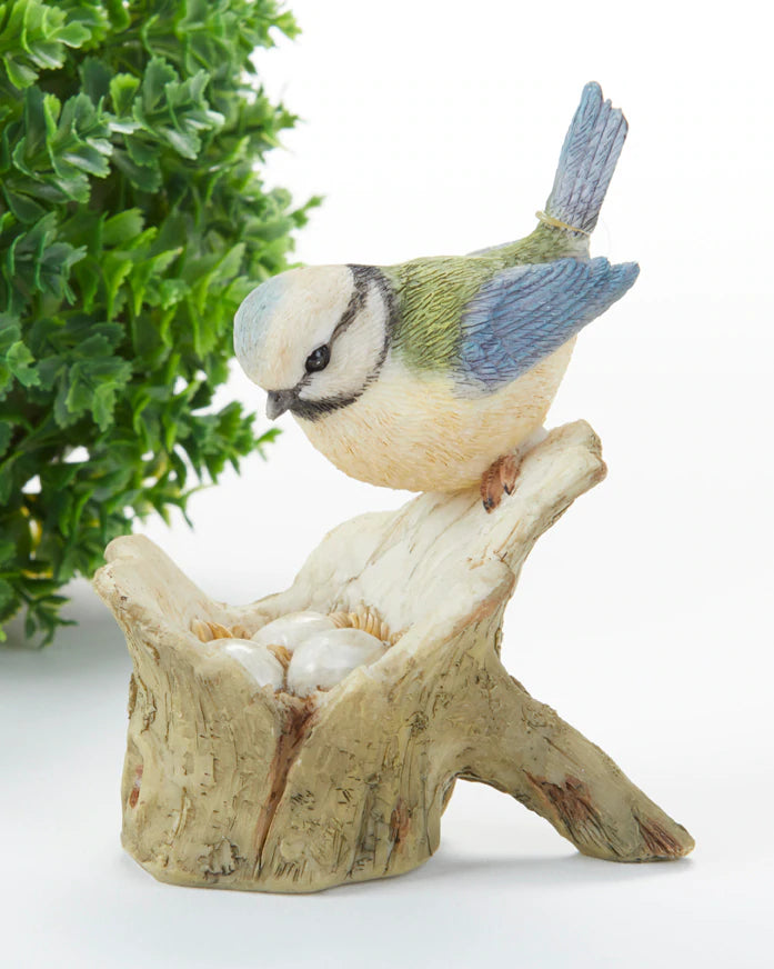Resin Blue Bird W-Egg Tree