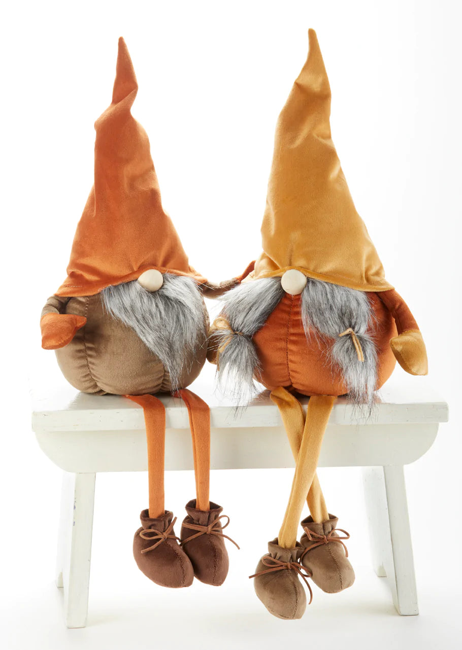 Sitting Velvet Gnome Pumpkin