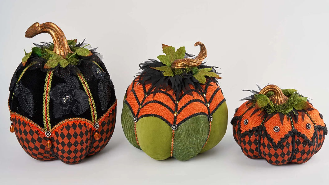 Bewitching Bash Paper Maché Pumpkins Set of 3