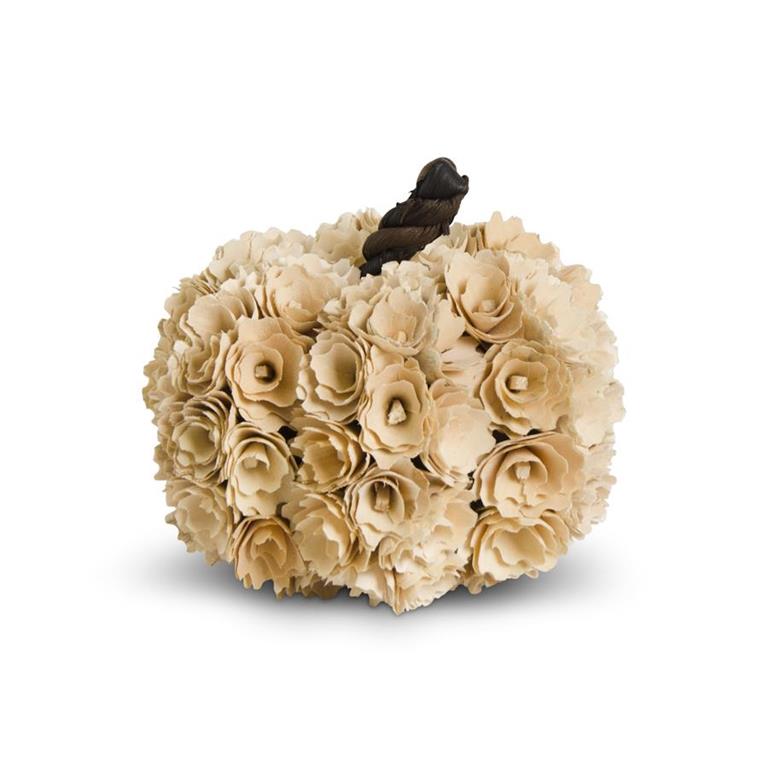 Cream Shaved Wood Pumpkin