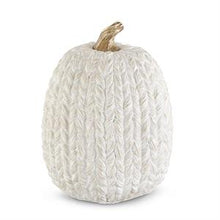 Load image into Gallery viewer, White &amp; Gold Resin Braided Pumpkin
