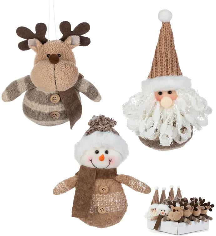 Plush Rustic Christmas Orn.