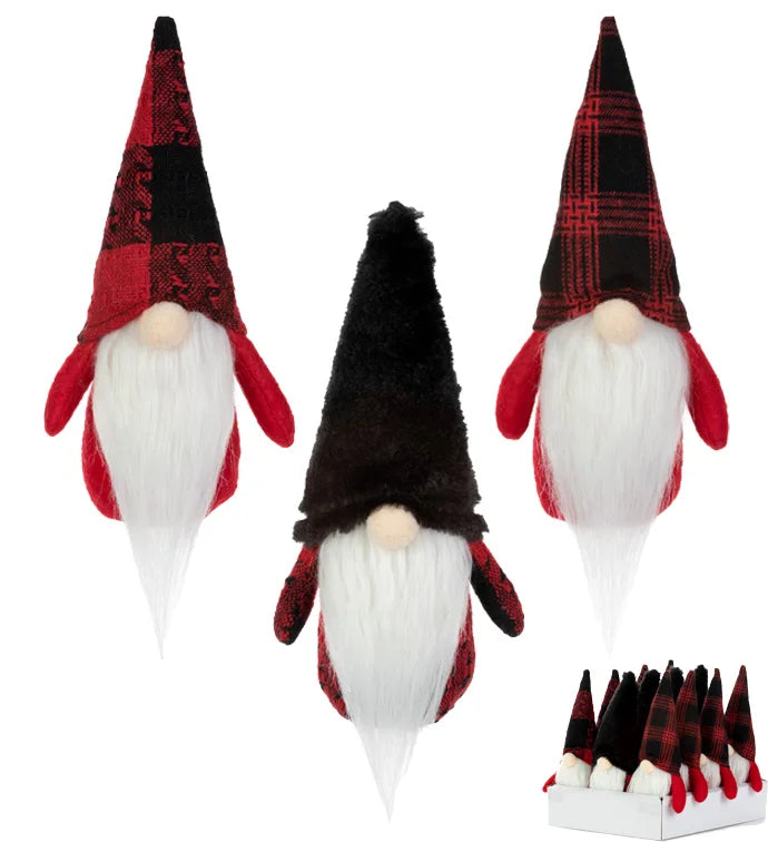 Red/Black Plush Gnome Orn