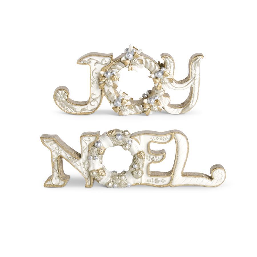 Cream & Gold Resin Tabletop Cutouts w/Weath