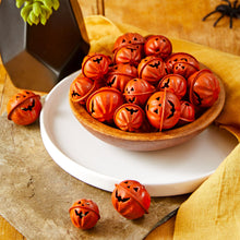 Load image into Gallery viewer, Box of 32 Orange Jack O Lantern Bells
