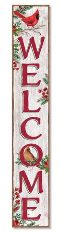 Welcome-Christmas Cardinals Porch Board