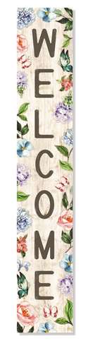 Welcome-Spring Flowers and Butterflies-Porch Board