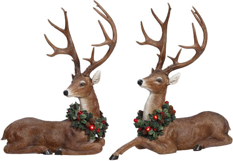 Reindeer w/Wreath Set of 2 by Mark Roberts