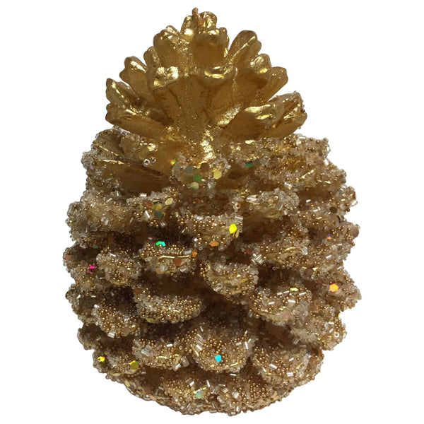 Glittered Pinecone Candle