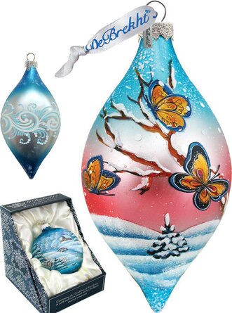 Butterfly Drop Glass Ornament