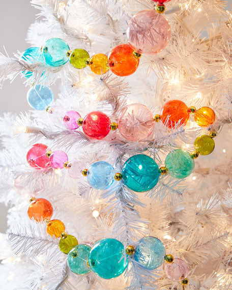RAINBOW STUBBLE BALL GARLAND, GLASS