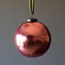 Load image into Gallery viewer, Antique Shiny Rose Glass Ball Ornament X-Large
