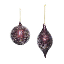 Load image into Gallery viewer, Iridescent Plum Beaded Glass Ball/Finial Ornament
