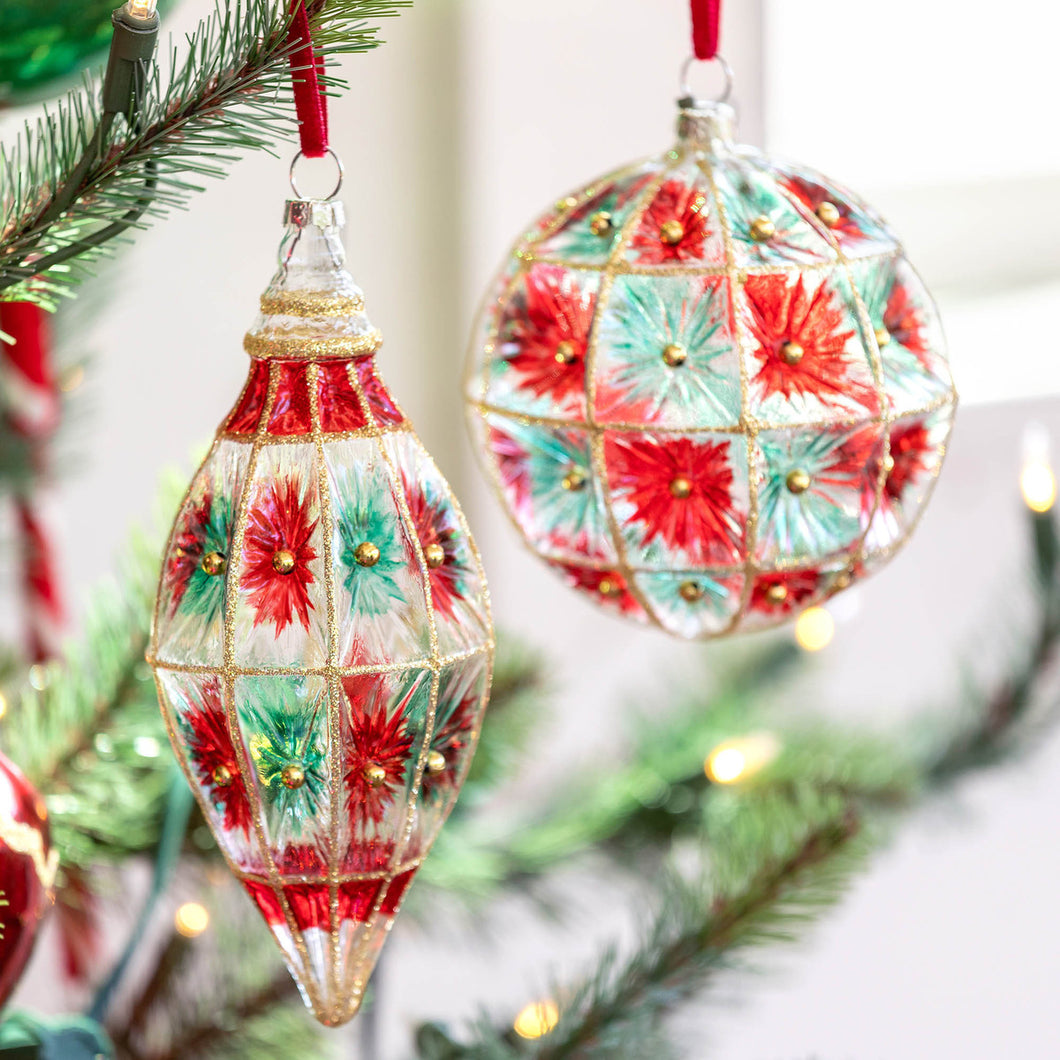 Starburst Pattern Glass Ornament