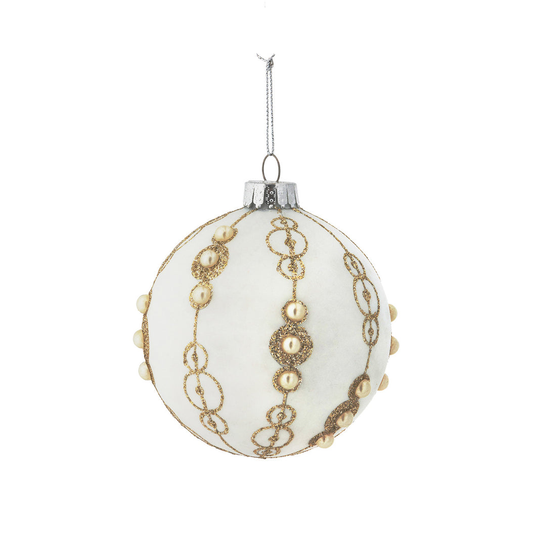 Pearl Chain Pattern Glass Ball Ornament