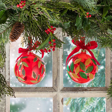 Load image into Gallery viewer, Beaded Leaf Pattern Ornament
