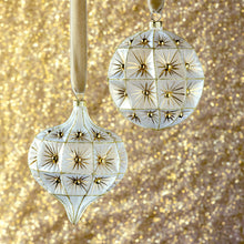 Load image into Gallery viewer, Frosted Glittered Glass Ornament
