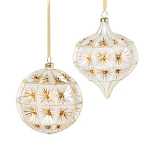 Load image into Gallery viewer, Frosted Glittered Glass Ornament
