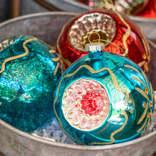 Load image into Gallery viewer, 4&quot; Glass Vintage-Style Reflector Ornament
