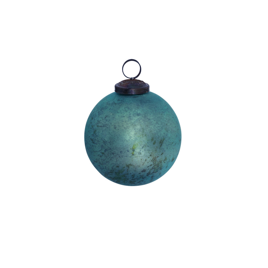 Antique Matte Blue Kyante Glass Ornament