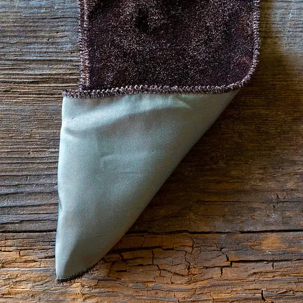 Velvet Taffeta Ribbon, Frost/Brown