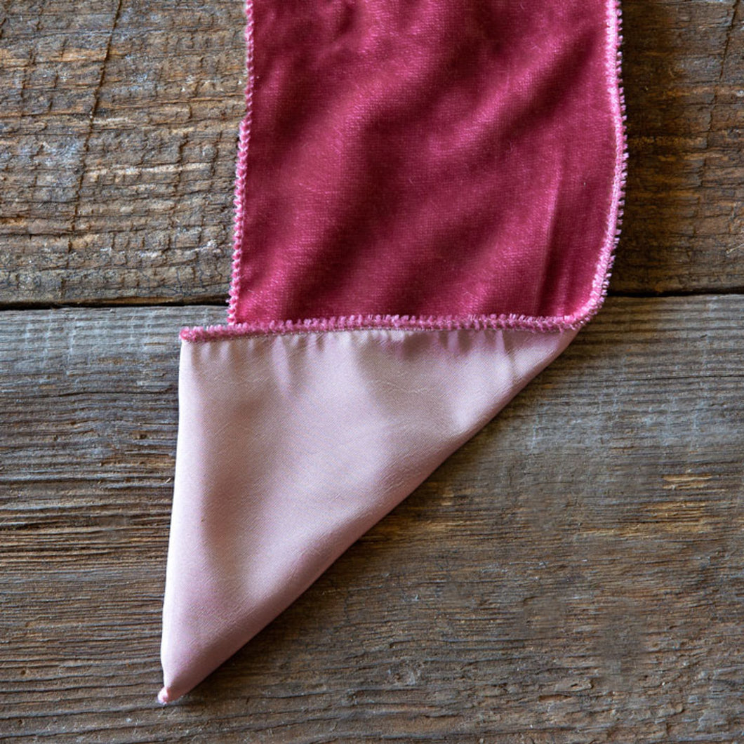 Velvet Taffeta Ribbon, Matte Rose