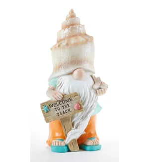 Resin Beach Gnome W/ Sign & Starfish