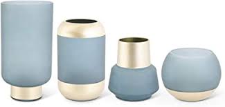 Round Frosted Blue Vase