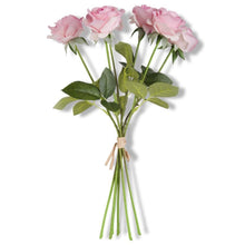 Load image into Gallery viewer, 17&quot; Real Touch Full Bloom Rose Stem w/Foliage Bndl
