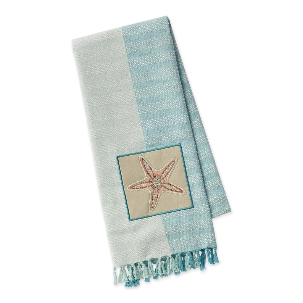 Starfish Embellished Dish Towel