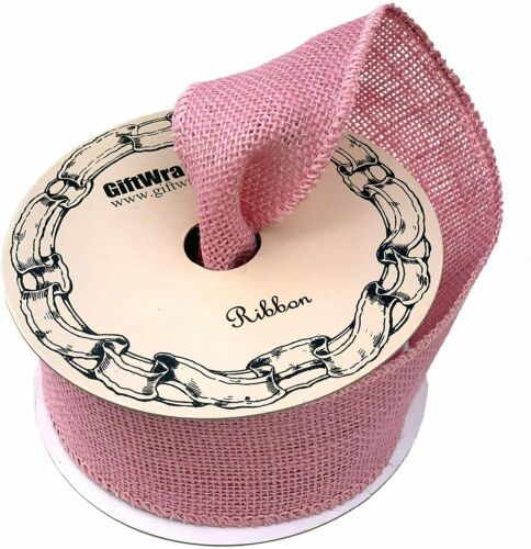Rustic Burlap Wired Edge, Pink