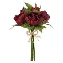 Load image into Gallery viewer, 12&quot; Purple Real Touch Peony Bundle (6 stems)
