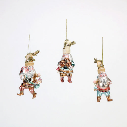 Prancing Santa Ornament